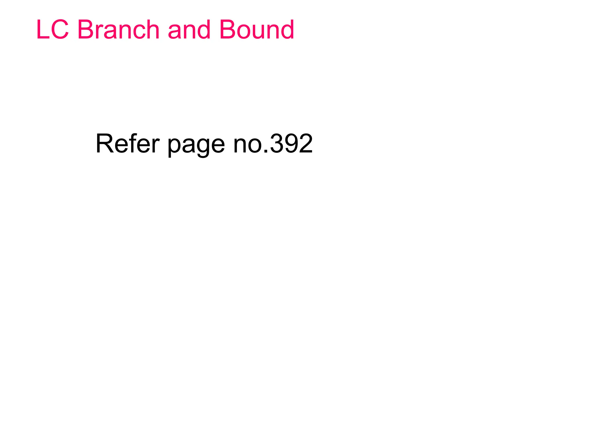 LC Branch and Bound
Refer page no.392
 