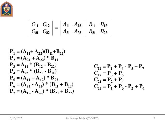 by divide conquer multiplication matrix and unit 3 Daa