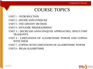 unit –vii coping with limitations of algorithm... data unit notes from department of computer science | PPT