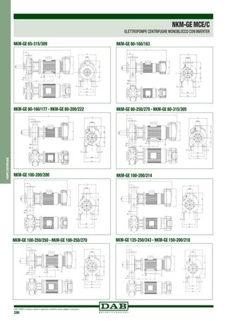 DAB PUMPS si riserva il diritto di apportare modifiche senza obbligo di preavviso
286
DNA
DNM
G
N1
N2
N3
H1H2
BS1
Y
M1
M2
A
L
EW
S2
H4
DNA
DNM
G
N1
N2
N3
H1H2
BS1
Y
M1
M2
A
L
EW
S2
H4
DNA
DNM
A
L
H4
EW
S2
S1
Y
M1
M2
H2H1
G
N1
N2
B
N3
DNA
DNM
A
L
H4
EW
S2
S1
Y
M1
M2
H2H1
G
N1
N2
B
N3
DNA
DNM
G
N1
N2
S1 B
H1H2
M1
M2
A
L
Y
DNA
DNM
G
N1
N2
S1 B
H1H2
M1
M2
A
L
Y
DNA
DNM
G
H2H1
N1
N2
S1 B
Y
A
L
M1
M2
DNA
DNM
G
H2H1
N1
N2
S1 B
Y
A
L
M1
M2
DNA
DNM
G
N1
N2
N3
S1 B
H1H2
M2
M1
A
L
Y
H4
EW
S2
DNA
DNM
G
N1
N2
N3
S1 B
H1H2
M2
M1
A
L
Y
H4
EW
S2
DNA
DNM
G
H1H2
N1
N2
S1 B
Y
L
A
M1
M2
DNA
DNM
G
H1H2
N1
N2
S1 B
Y
L
A
M1
M2
DNA
DNM
G
H2H1
N1
N2
BS1
Y
L
A
M1
M2
DNA
DNM
G
H2H1
N1
N2
BS1
Y
L
A
M1
M2
NKM-GE 65-315/309 NKM-GE 80-160/163
NKM-GE 80-160/177 - NKM-GE 80-200/222 NKM-GE 80-250/270 - NKM-GE 80-315/305
NKM-GE 100-200/200 NKM-GE 100-200/214
NKM-GE 100-250/250 - NKM-GE 100-250/270 NKM-GE 125-250/243 - NKM-GE 150-200/218
DNA
DNMA
L
M1
M2
E
S2
W
H4
Y
N1
N2
S1 B
N3
G
H1H2
DNA
DNMA
L
M1
M2
E
S2
W
H4
Y
N1
N2
S1 B
N3
G
H1H2
pompecentrifughe
NKM-GEMCE/C
ELETTROPOMPE CENTRIFUGHE MONOBLOCCO CON INVERTER
 