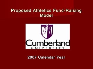 Proposed Athletics Fund-RaisingProposed Athletics Fund-Raising
ModelModel
2007 Calendar Year2007 Calendar Year
 