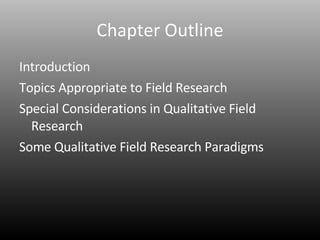 Topics for Field Research | PPT