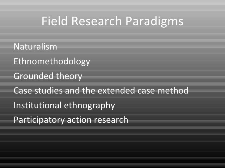Topics for Field Research