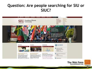 Question: Are people searching for SIU or
SIUC?
 