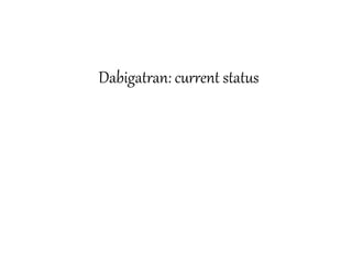 Dabigatran: current status
 