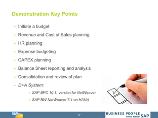 The Future of Business Planning with BPC 10.1 and SAP  HANA Slide 17