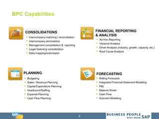 The Future of Business Planning with BPC 10.1 and SAP  HANA Slide 8