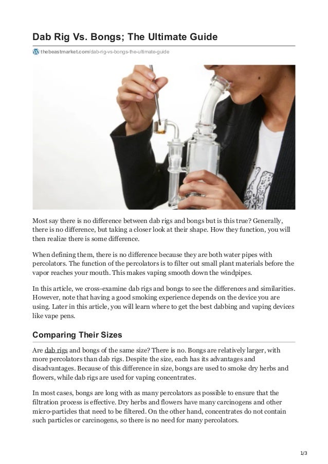Dab Rig Vs Bongs The Ultimate Guide