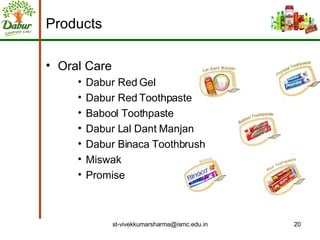 Products Oral Care Dabur Red Gel  Dabur Red Toothpaste  Babool Toothpaste  Dabur Lal Dant Manjan  Dabur Binaca Toothbrush  Miswak  Promise  