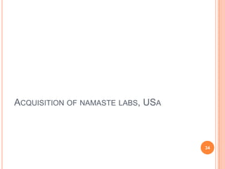 ACQUISITION OF NAMASTE LABS, USA



                                   34
 