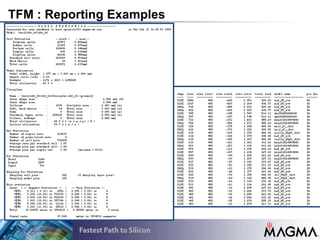 Tfm Examples Magma reference flow for Globalfoundries 28nm | PPTX