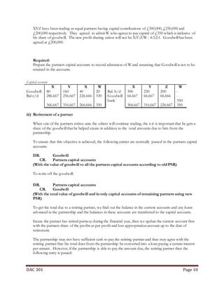 Partnership Accounting notes (Dac 301)