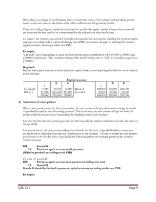 Partnership Accounting notes (Dac 301)