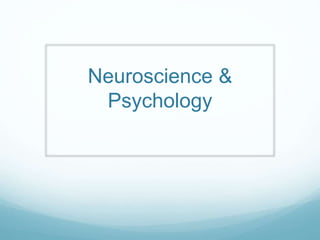 Neuroscience &
Psychology
 