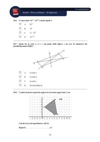 Invalsi – Prove in Itinere – II Superiore
www.guidastudenti.it
10
 