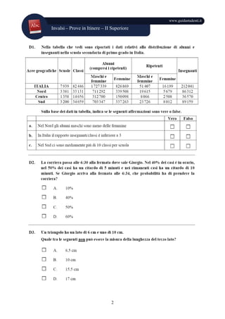 Invalsi – Prove in Itinere – II Superiore
www.guidastudenti.it
2
 