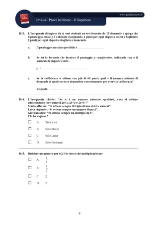 Invalsi – Prove in Itinere – II Superiore
www.guidastudenti.it
9
 