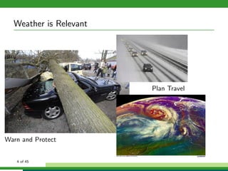Weather is Relevant
Warn and Protect
Plan Travel
4 of 45
 