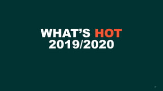 WHAT’S HOT
2019/2020
17
 