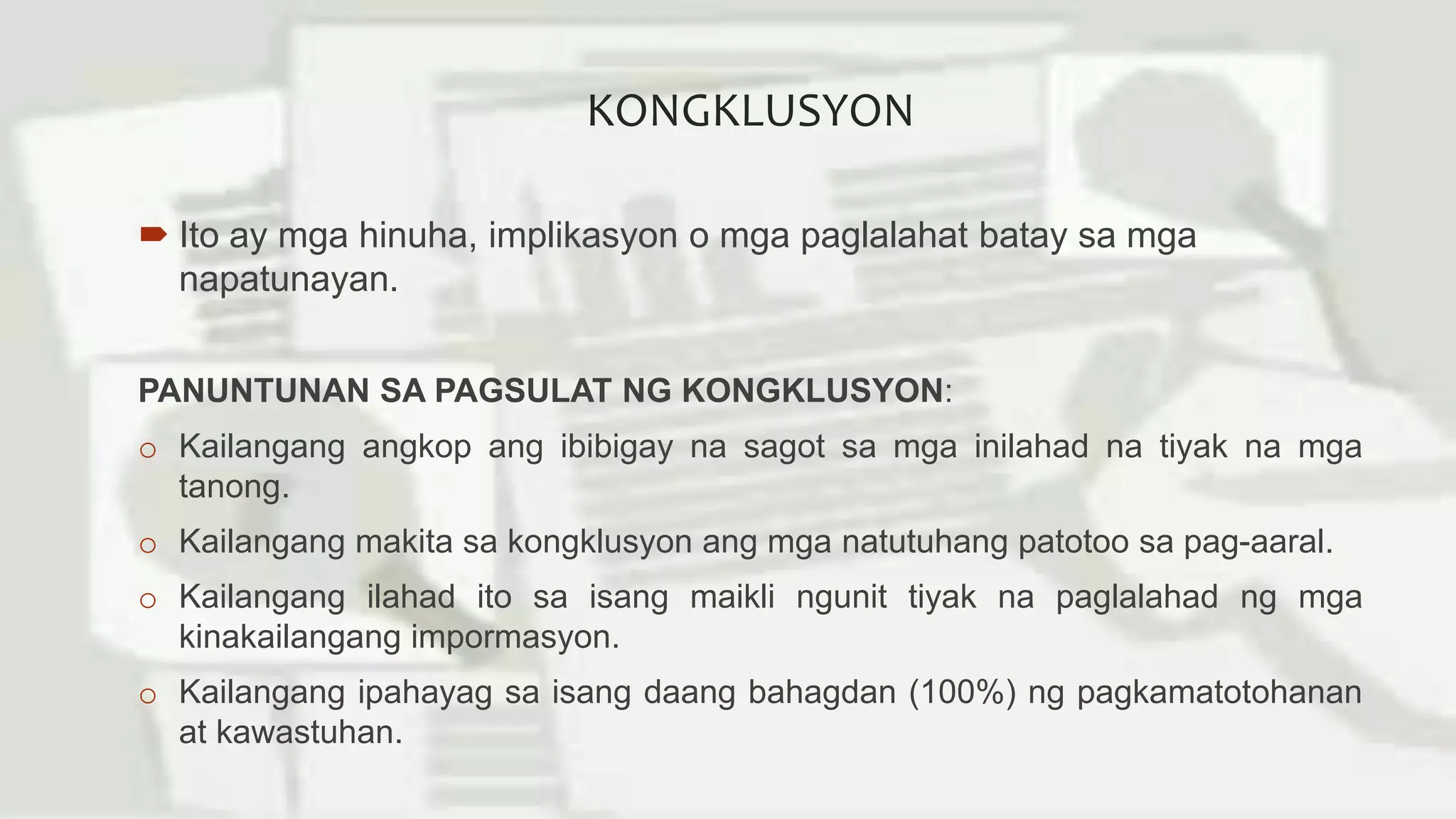 Paglalahad ng Resulta ng Pananaliksik | PPTX