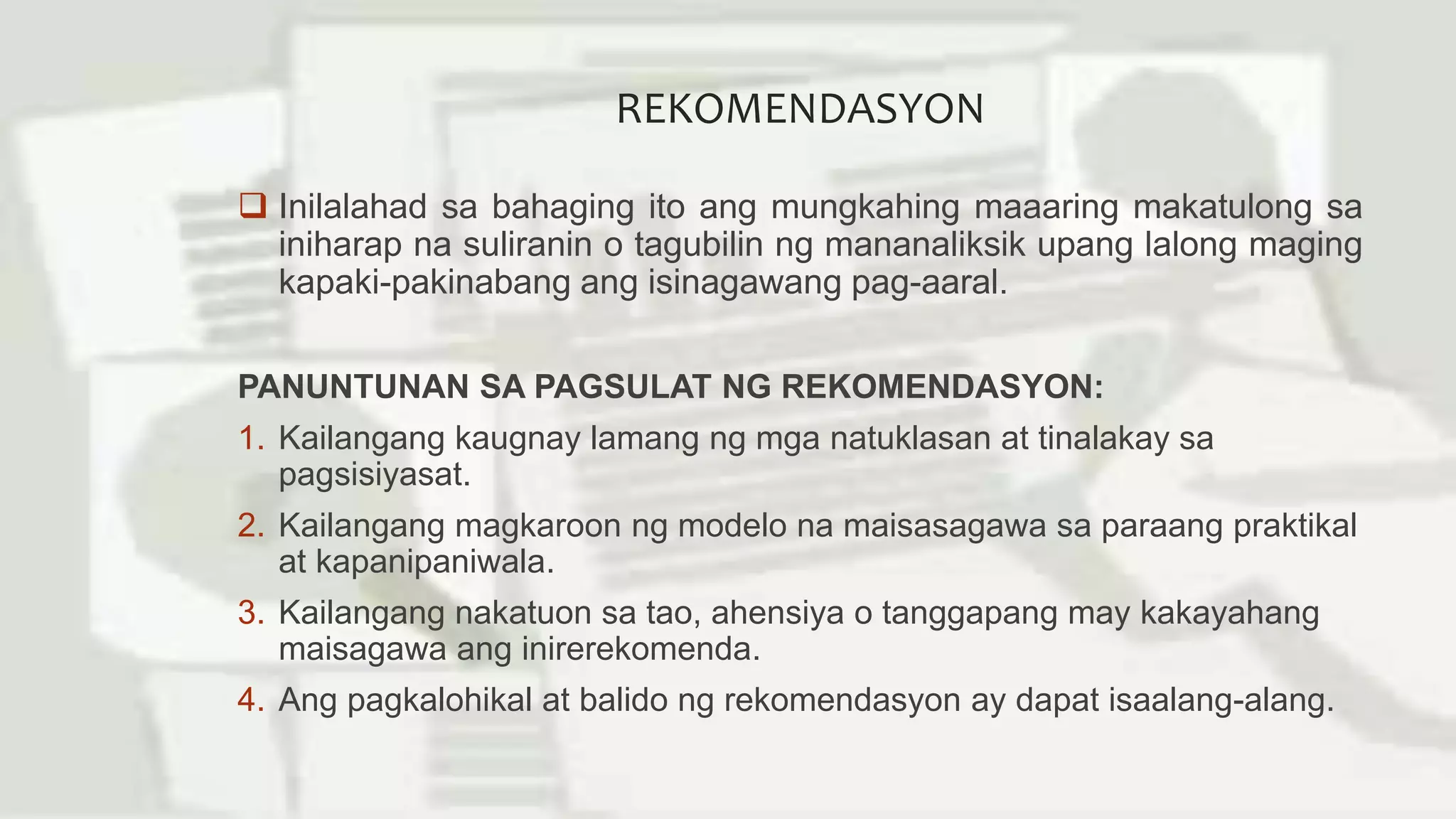 Paglalahad ng Resulta ng Pananaliksik | PPTX