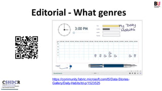 Editorial - What genres
https://community.fabric.microsoft.com/t5/Data-Stories-
Gallery/Daily-Habits/td-p/1523525
 
