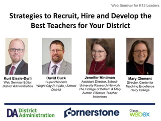 Strategies to Recruit, Hire and Develop the Best Teachers for Your ...