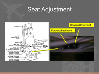 Seat Adjustment
Forward/Backward
Upward/Downward
 