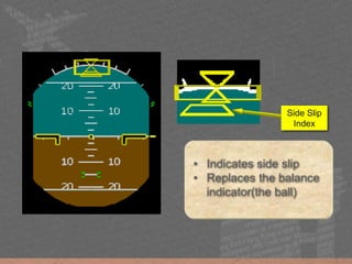 • Indicates side slip
• Replaces the balance
indicator(the ball)
Side Slip
Index
 