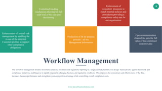 www.dacsoftwaresolutions.com
8
Workflow Management
The workflow management module streamlines analysis, resolution and reg...