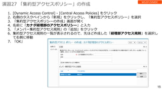 演習27 「集約型アクセスポリシー」の作成
 