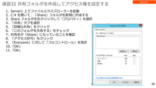 演習32 共有フォルダを作成してアクセス権を設定する
 