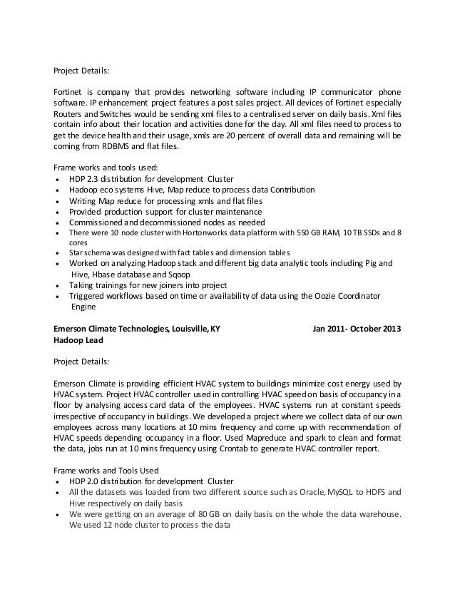 hadoop resume