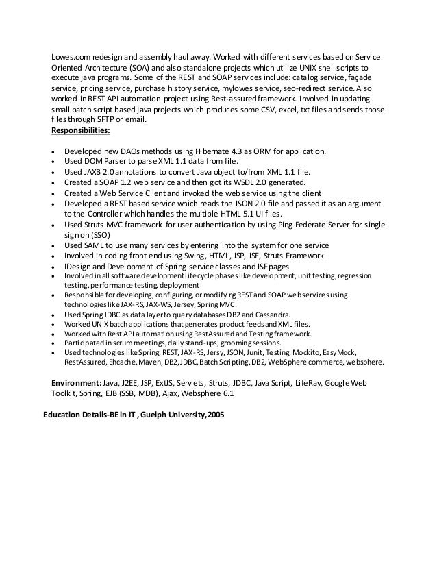 j2ee jsp resume