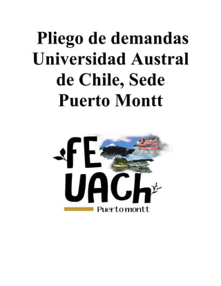 Pliego de demandas
Universidad Austral
de Chile, Sede
Puerto Montt
 