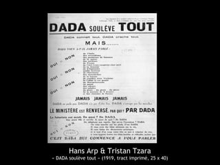 Hans Arp & Tristan Tzara
« DADA soulève tout » (1919, tract imprimé, 25 x 40)
 