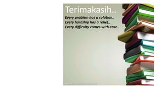 Terimakasih..
Every problem has a solution..
Every hardship has a relief..
Every difficulty comes with ease..
 