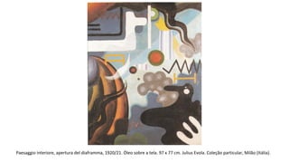 Paesaggio interiore, apertura del diaframma, 1920/21. Óleo sobre a tela. 97 x 77 cm. Julius Evola. Coleção particular, Milão (Itália). 
 
