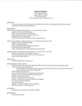 K.C. Shockey Resume