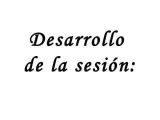 Desarrollo  de la sesión: 