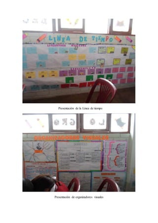 Presentación de la Línea de tiempo 
Presentación de organizadores visuales 
 