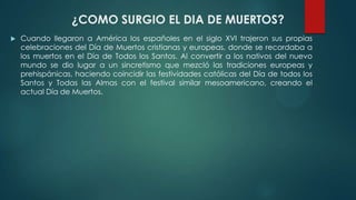 ¿COMO SURGIO EL DIA DE MUERTOS?


Cuando llegaron a América los españoles en el siglo XVI trajeron sus propias
celebraciones del Día de Muertos cristianas y europeas, donde se recordaba a
los muertos en el Día de Todos los Santos. Al convertir a los nativos del nuevo
mundo se dio lugar a un sincretismo que mezcló las tradiciones europeas y
prehispánicas, haciendo coincidir las festividades católicas del Día de todos los
Santos y Todas las Almas con el festival similar mesoamericano, creando el
actual Día de Muertos.

 