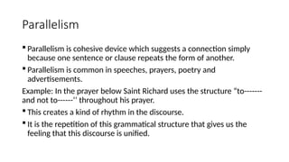 Parallelism Advertisements Discourse analysis and development course | PPTX