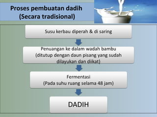 Proses pembuatan dadih
(Secara tradisional)
 