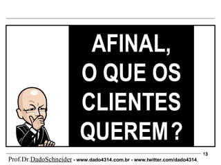 AFINAL, O QUE OS CLIENTES QUEREM   ? Prof.Dr. DadoSchneider  - www.   dado4314   .com.br - www.twitter.com/dado4314   