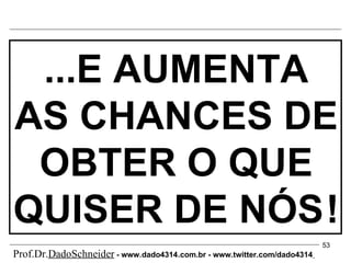 ...E AUMENTA AS CHANCES DE OBTER O QUE QUISER DE NÓS   ! Prof.Dr. DadoSchneider  - www.   dado4314   .com.br - www.twitter.com/dado4314   