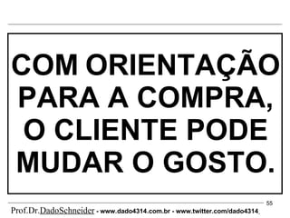 COM   ORIENTAÇÃO PARA A COMPRA, O CLIENTE PODE MUDAR O GOSTO. Prof.Dr. DadoSchneider  - www.   dado4314   .com.br - www.twitter.com/dado4314   