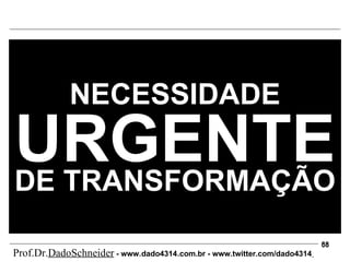 NECESSIDADE URGENTE DE TRANSFORMAÇÃO Prof.Dr. DadoSchneider  - www.   dado4314   .com.br - www.twitter.com/dado4314   