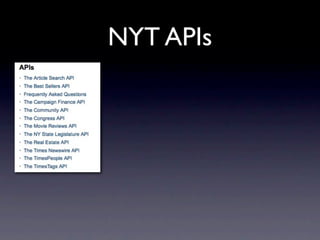 NYT APIs
 