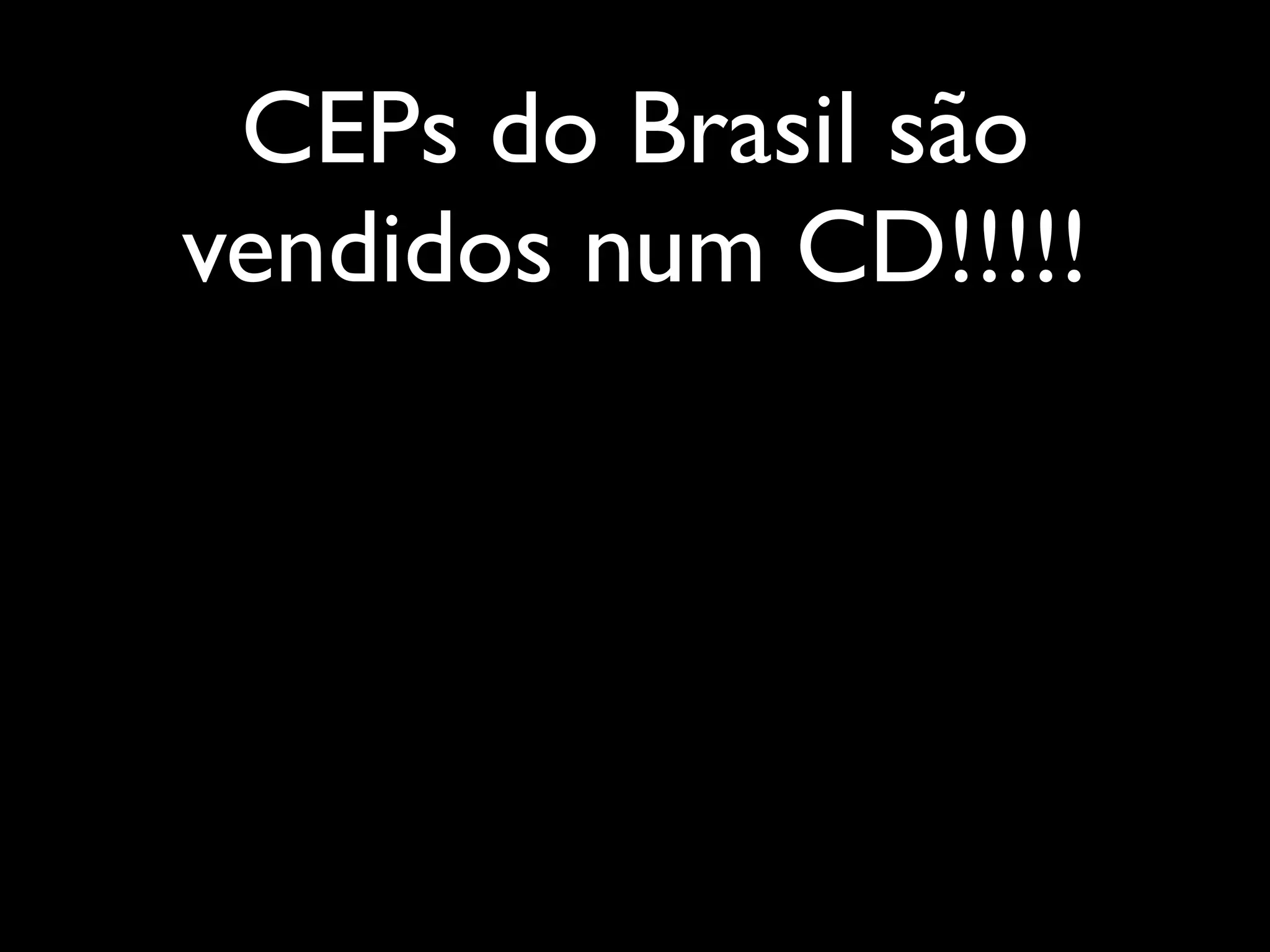 CEPs do Brasil são
vendidos num CD!!!!!
 